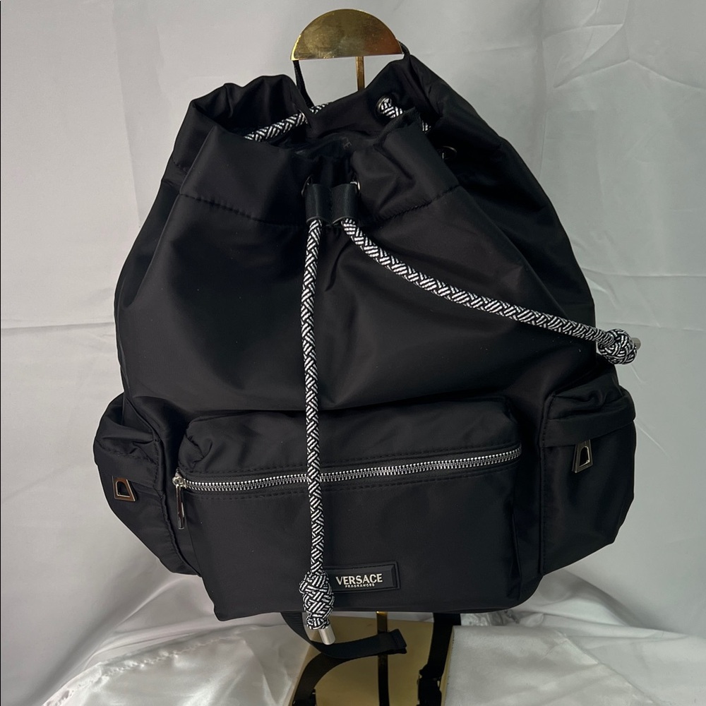 Versace Black Drawstring Backpack